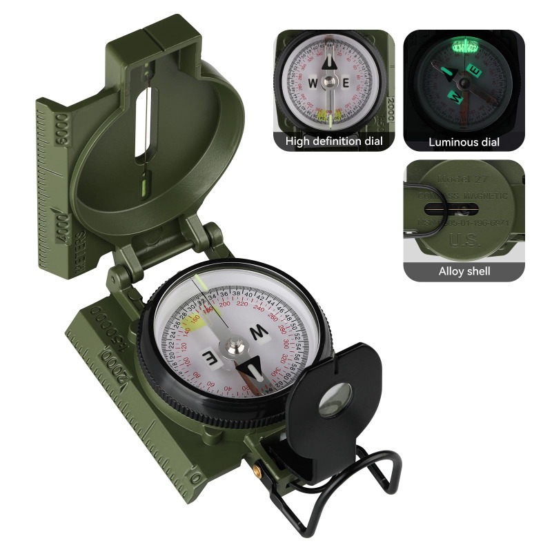 Compass Lensatic - Askeri Sınıf Pusula, Yürüyüş İçin Hassas